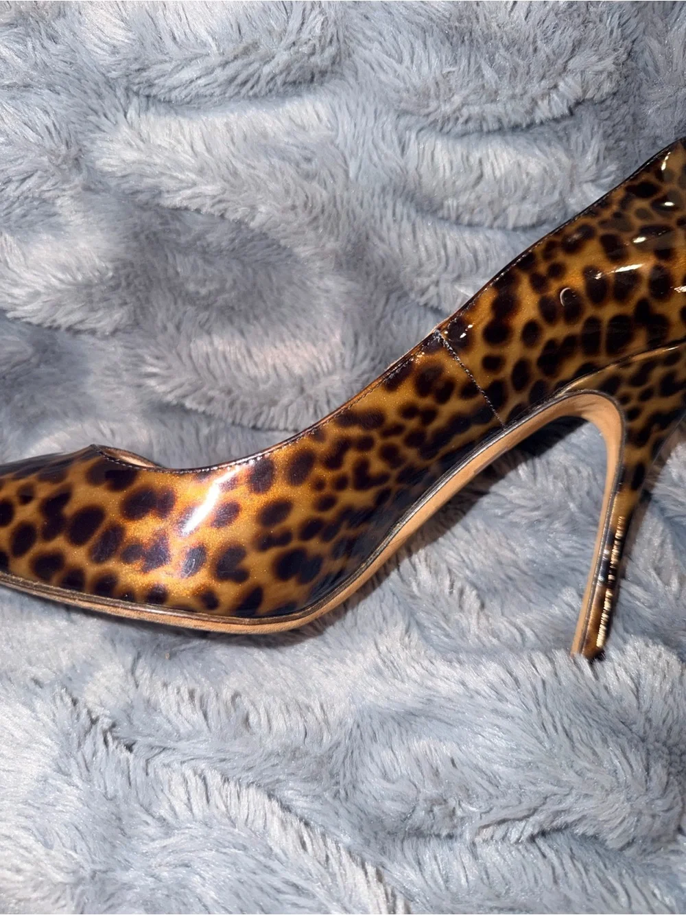 Jimmy Choo Leopard-Print Patent Leather Pointed-Toe - Dark Brown/Black